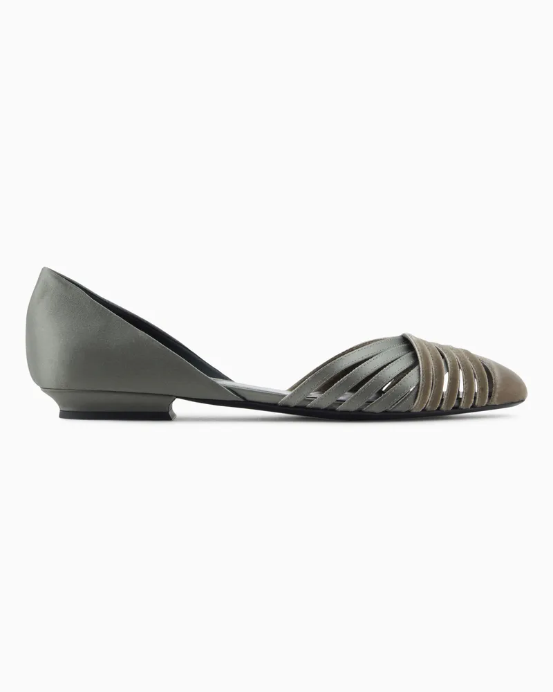 Giorgio Armani Ballerinas aus Samt und Satin Grau