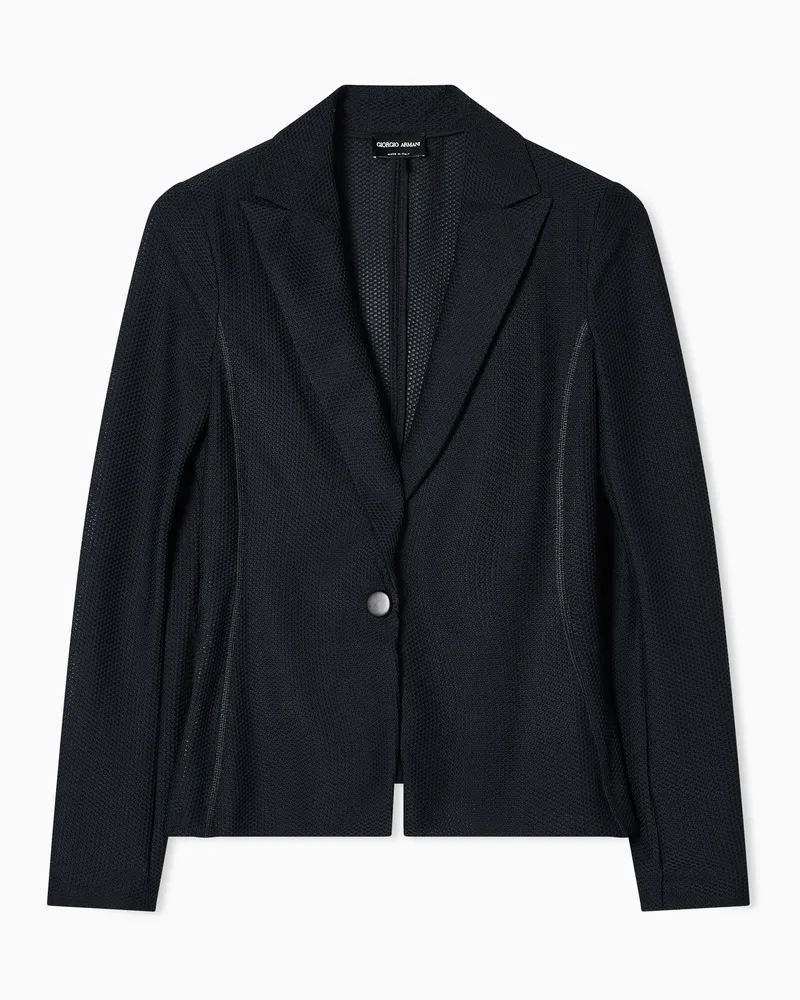 Giorgio Armani Sleek Black Textured Blazer Schwarz