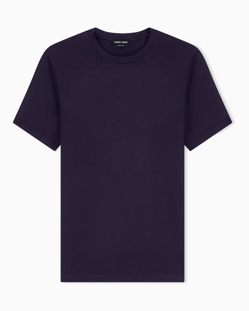 Giorgio Armani T-Shirt mit Rundhalsausschnitt aus Viskosejersey mit Stretchanteil Violett