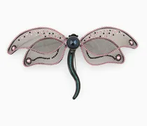 Libellenförmige Brosche aus Tüll und Kunstharz, mit Swarovski-Kristallen
