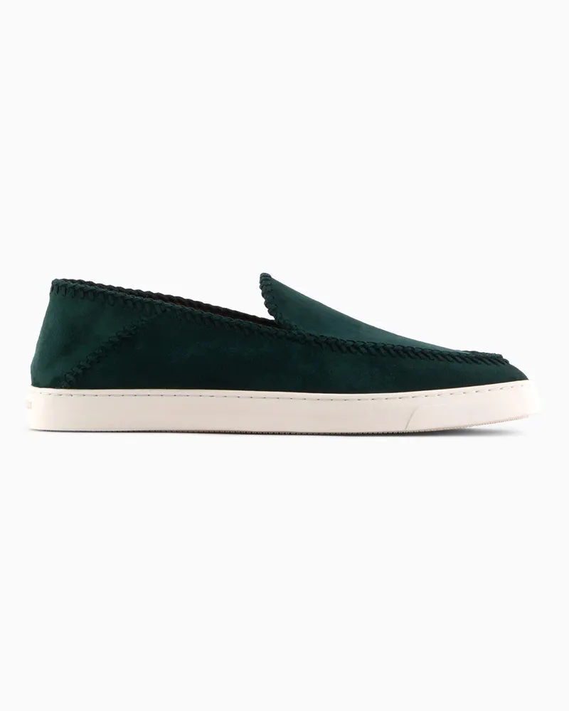 Giorgio Armani Galleria 3 Slip-on Veloursleder mit Gummisohle Essential Grün