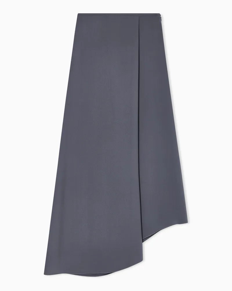Giorgio Armani Asymmetrischer Midirock aus Seidencrêpe Grau