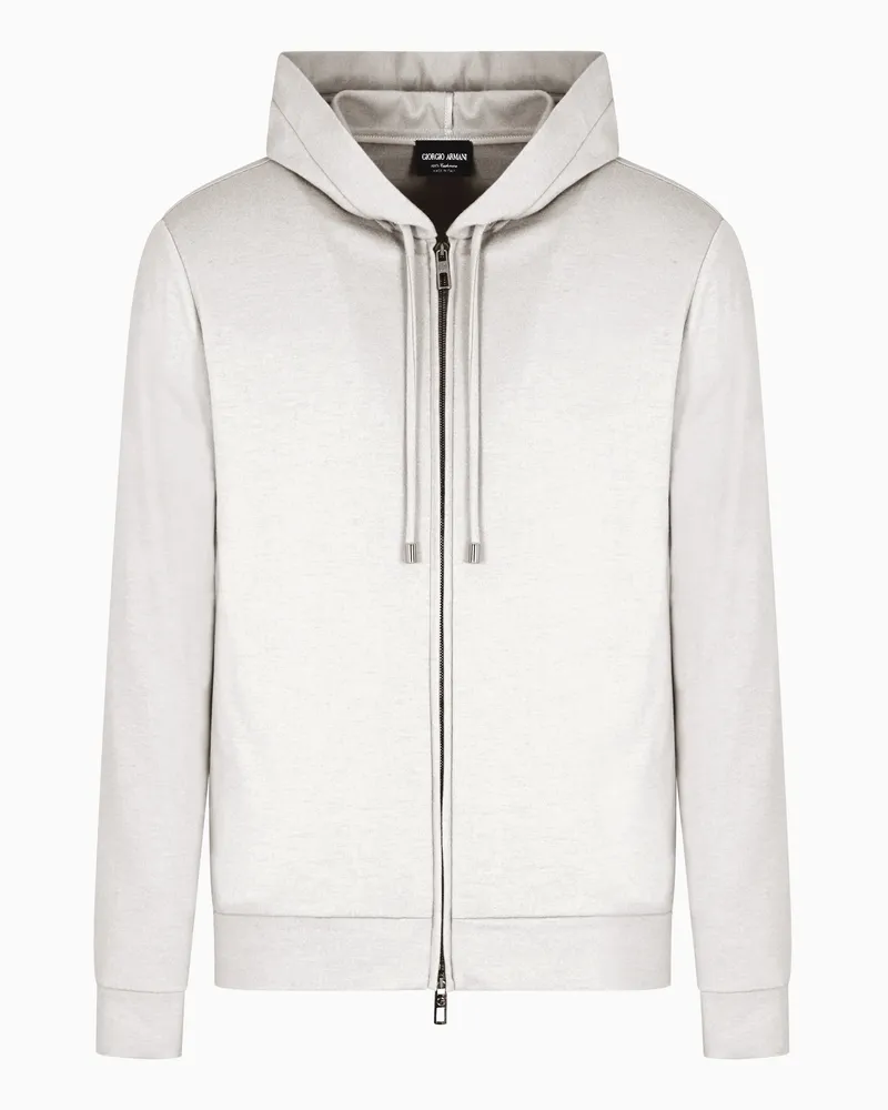 Giorgio Armani ASV Sweatshirt mit Kapuze aus reinem Kaschmir-Jersey Beige