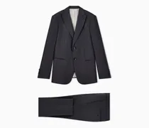 Einreihiger Anzug der Soho-Linie aus Wolle mit Mikro-Nadelstreifen