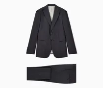 Einreihiger Anzug der Soho-Linie aus Wolle mit Mikro-Nadelstreifen