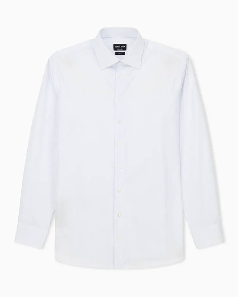 Giorgio Armani Hemd in Regular Fit aus Luxury-Baumwolle mit Streifen Hellblau