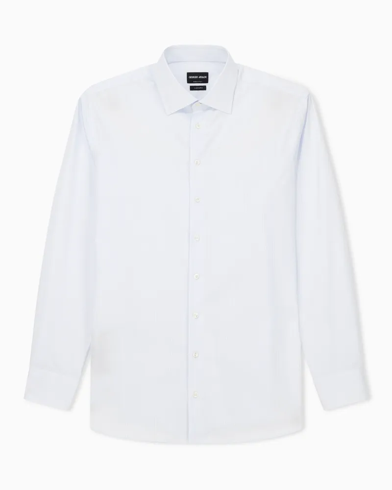 Giorgio Armani Hemd in Regular Fit aus Luxury-Baumwolle mit Streifen Hellblau