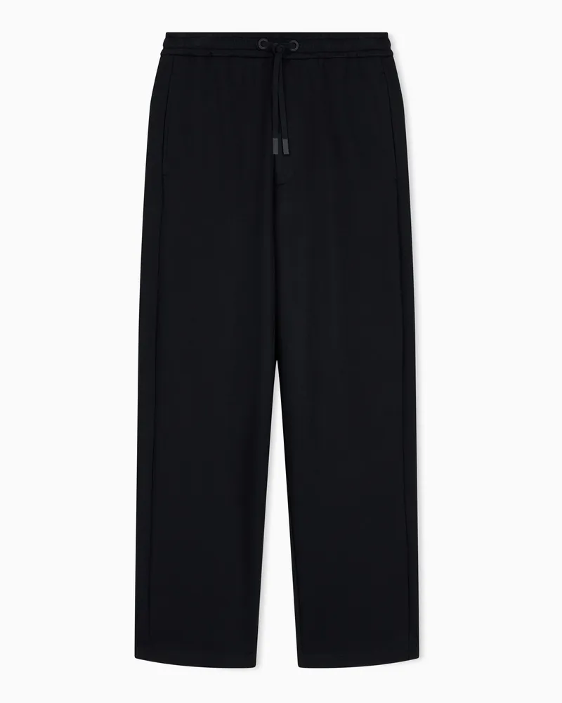 Giorgio Armani Freizeithose aus Jersey mit Kordelzug und geradem Bein Schwarz