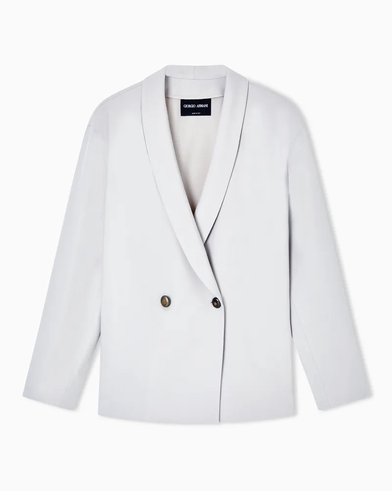 Giorgio Armani Doppelreihiges Sakko aus fließendem Wollstoff Grau
