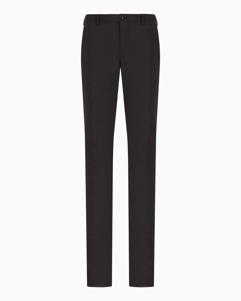 Giorgio Armani Flatfront-Hose aus Schurwolle Schwarz