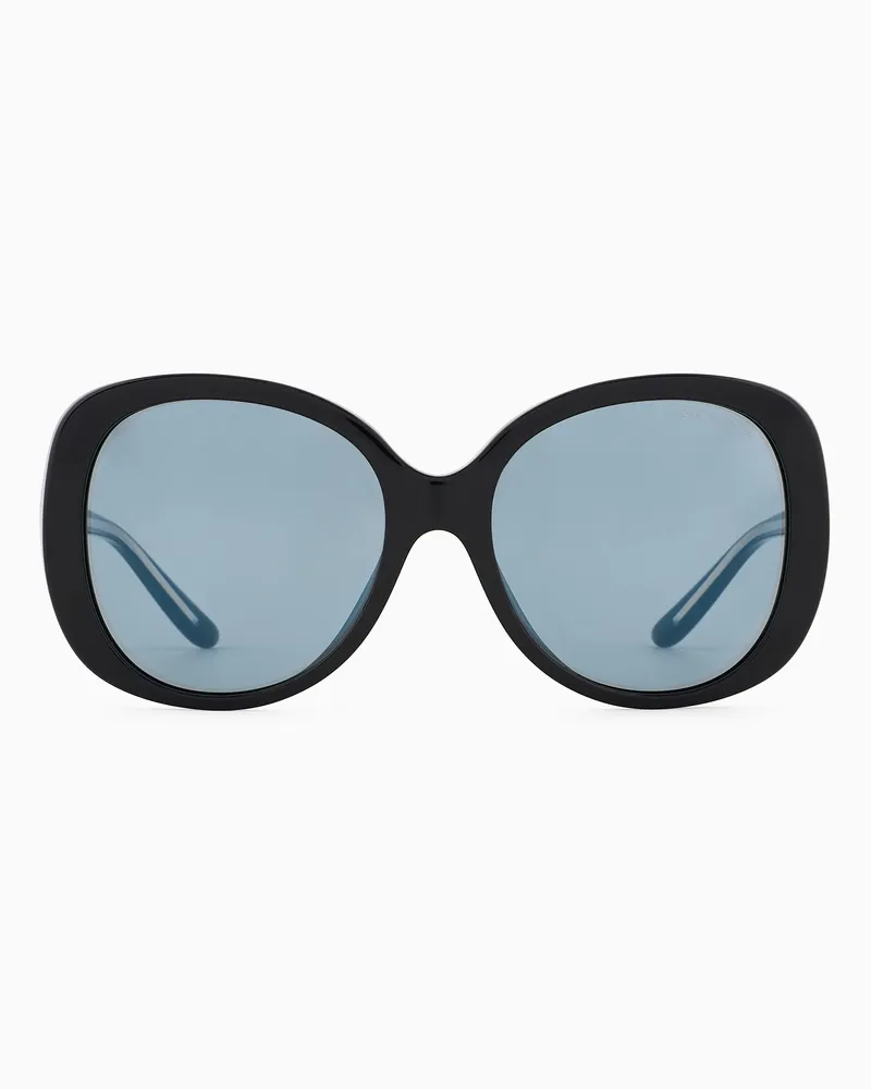 Giorgio Armani Sonnenbrille mit runder Fassung für Damen Schwarz