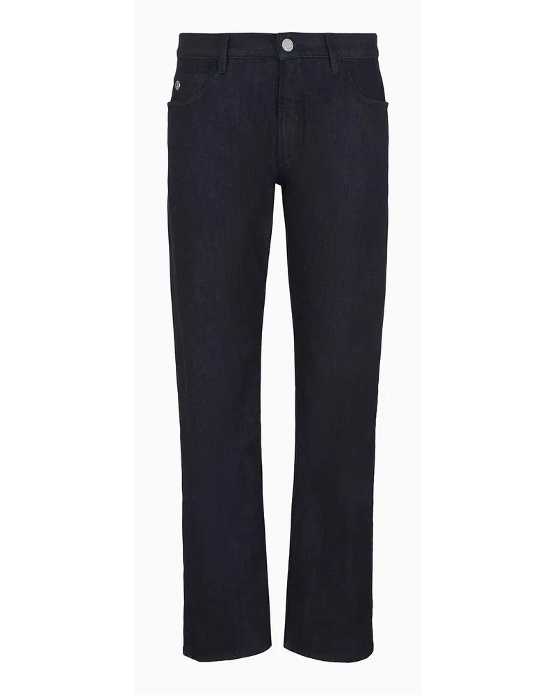 Giorgio Armani Five-pocket-hose In Regular Fit Aus Baumwolldenim mit Stretchanteil Dunkelblau