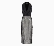 Kleid mit Reverskragen und besticktem Rock