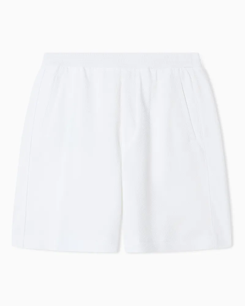 Giorgio Armani Bermudashorts aus geprägtem Funktionsstoff Weiß