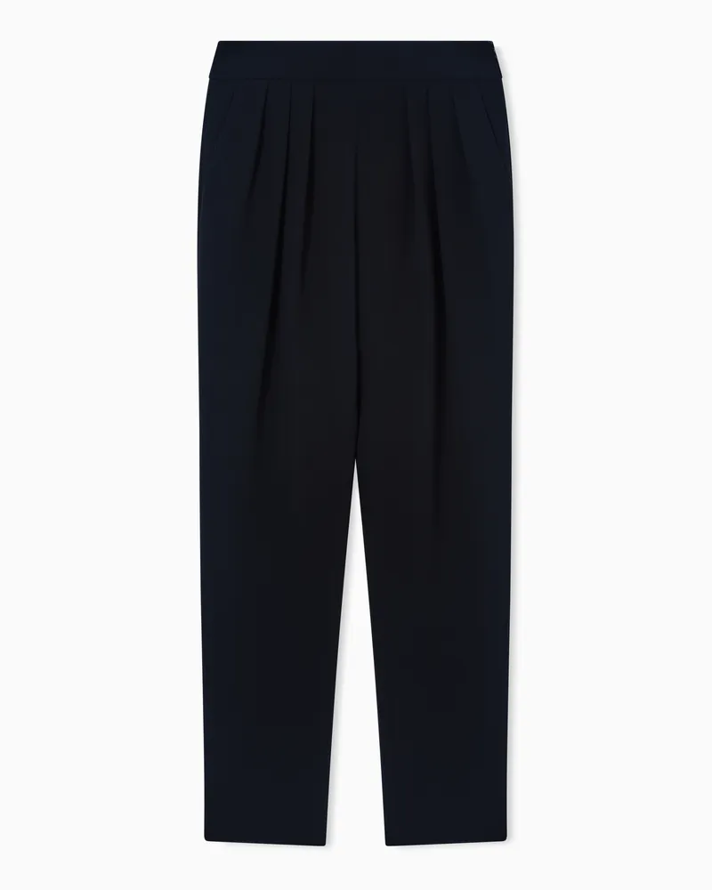 Giorgio Armani Bundfaltenhose aus Seidencady Schwarz