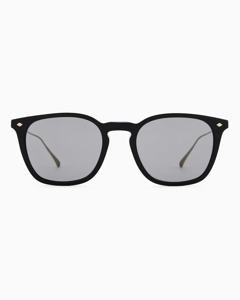 Giorgio Armani Sonnenbrille für Herren mit Pillow-Fassung Schwarz