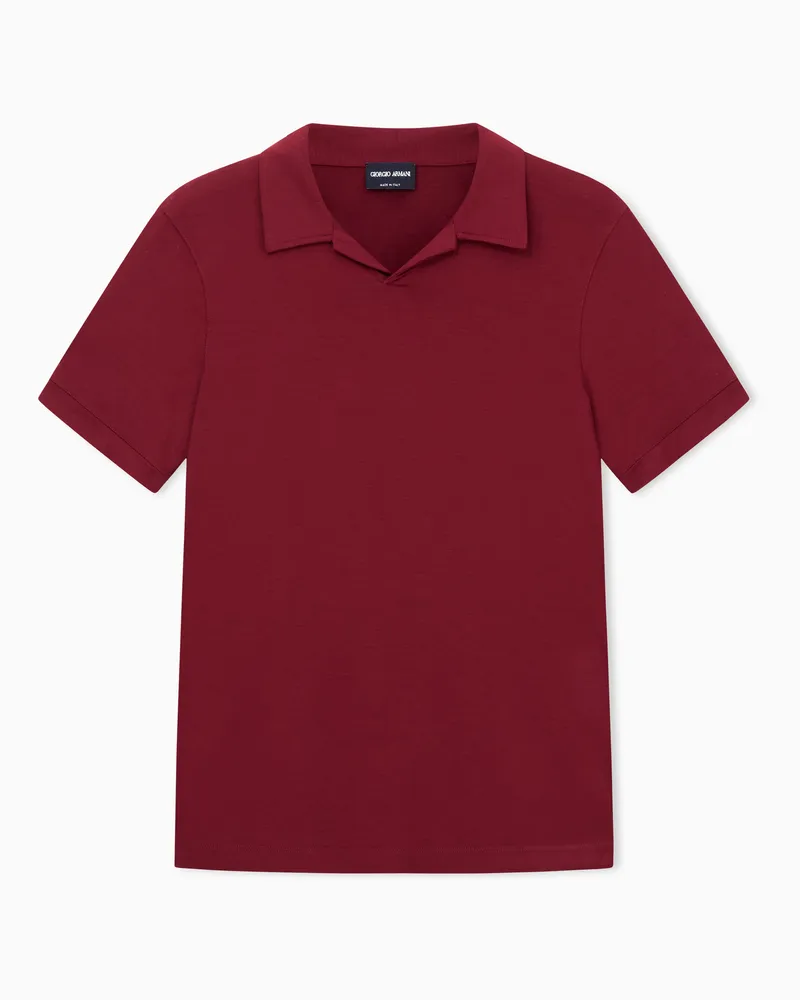 Giorgio Armani ASV Poloshirt mit kurzen Ärmeln aus elastischem Viskose-Jersey Rot