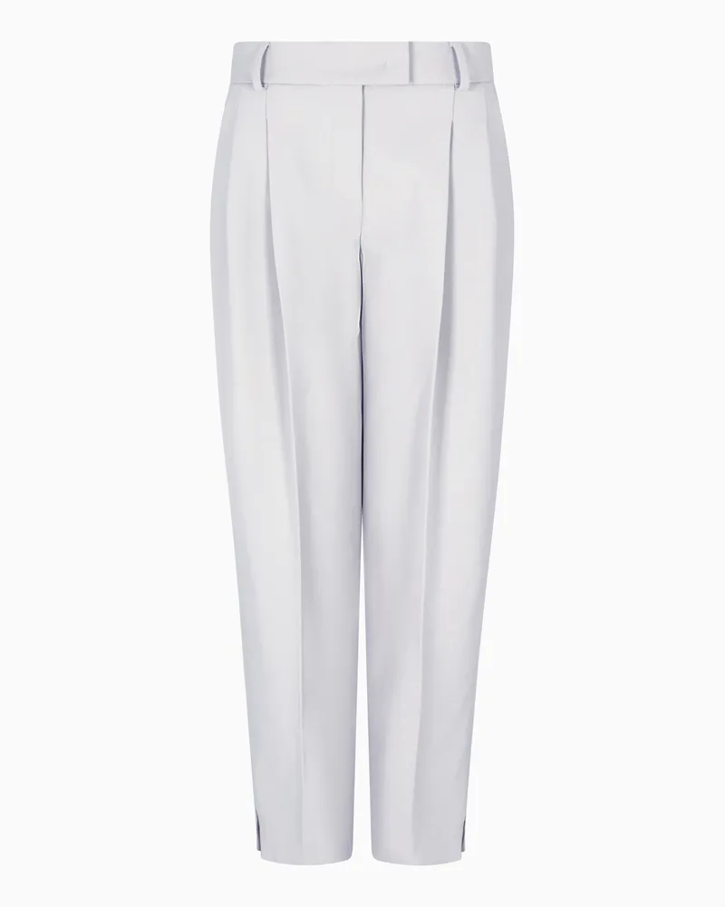 Giorgio Armani Hose mit zwei Bundfalten, gefertigt aus doppellagiger elastischer Wolle Beige