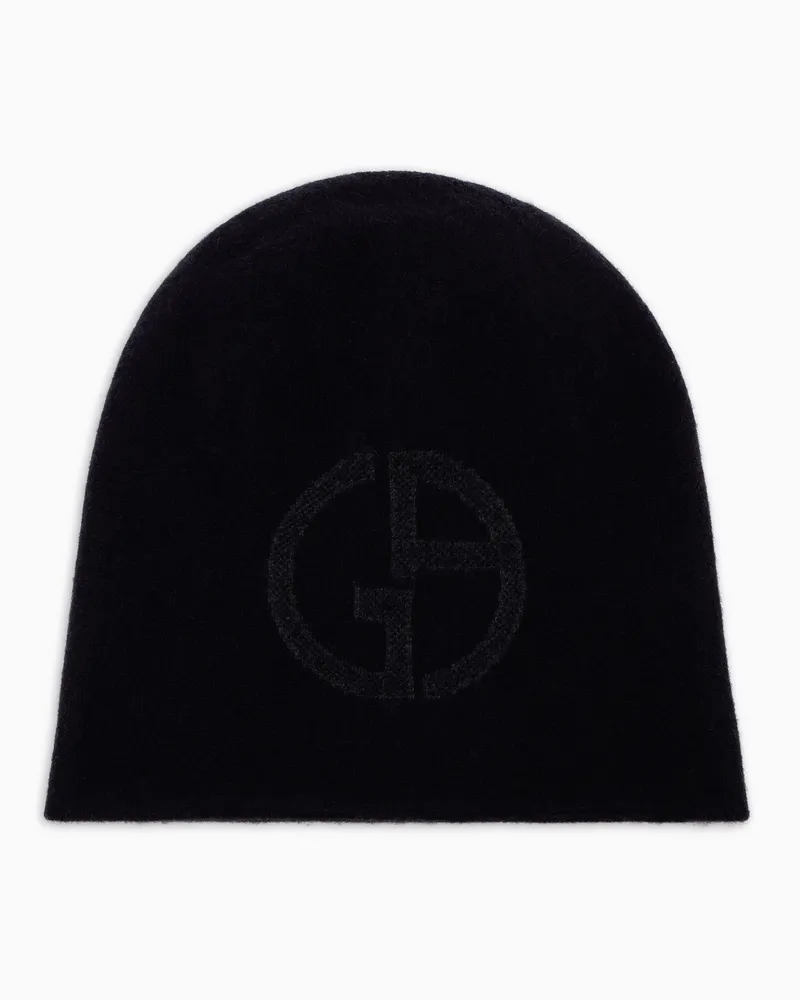 Giorgio Armani Beanie aus Kaschmir mit GA-Logo-Intarsie 