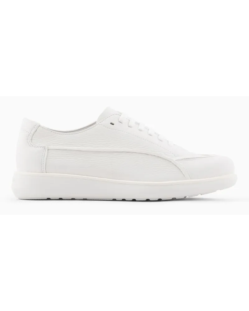 Giorgio Armani Sneaker Icon Aus Hirschleder Weiss