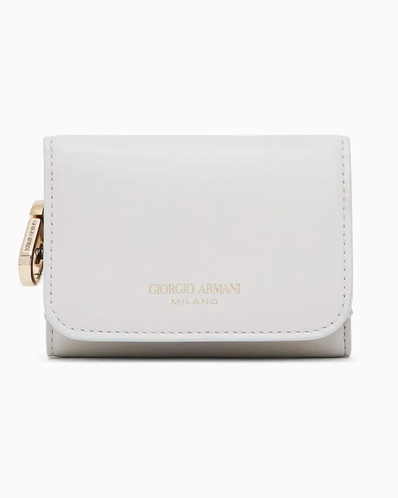 Giorgio Armani Mini-Trifold-Portemonnaie aus Leder Weiß