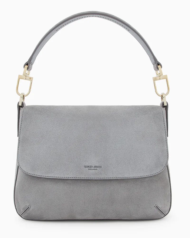 Giorgio Armani Mittelgroße ASV la Prima Soft aus Veloursleder Grau
