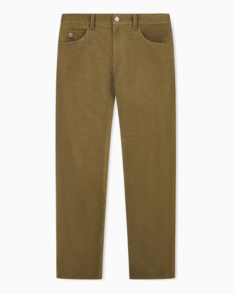 Giorgio Armani 5-Pocket-Hose aus Feincord mit Kaschmiranteil Beige