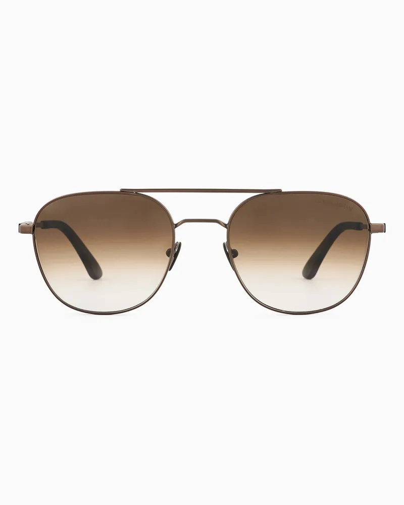 Giorgio Armani Sonnenbrille mit eckiger Fassung für Herren Braun