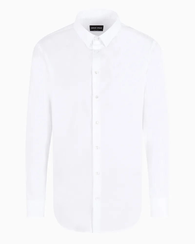Giorgio Armani Hemd in Slim Fit aus Baumwoll-Popeline Weiß