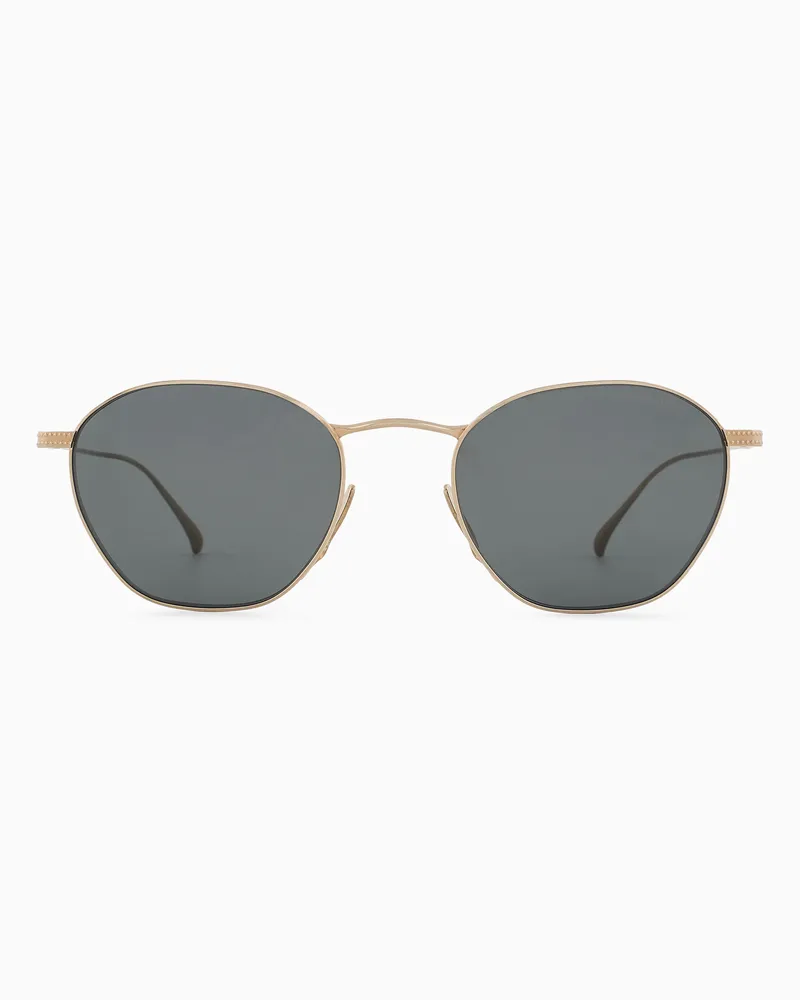 Giorgio Armani Eckige Sonnenbrille für Herren Goldfarben