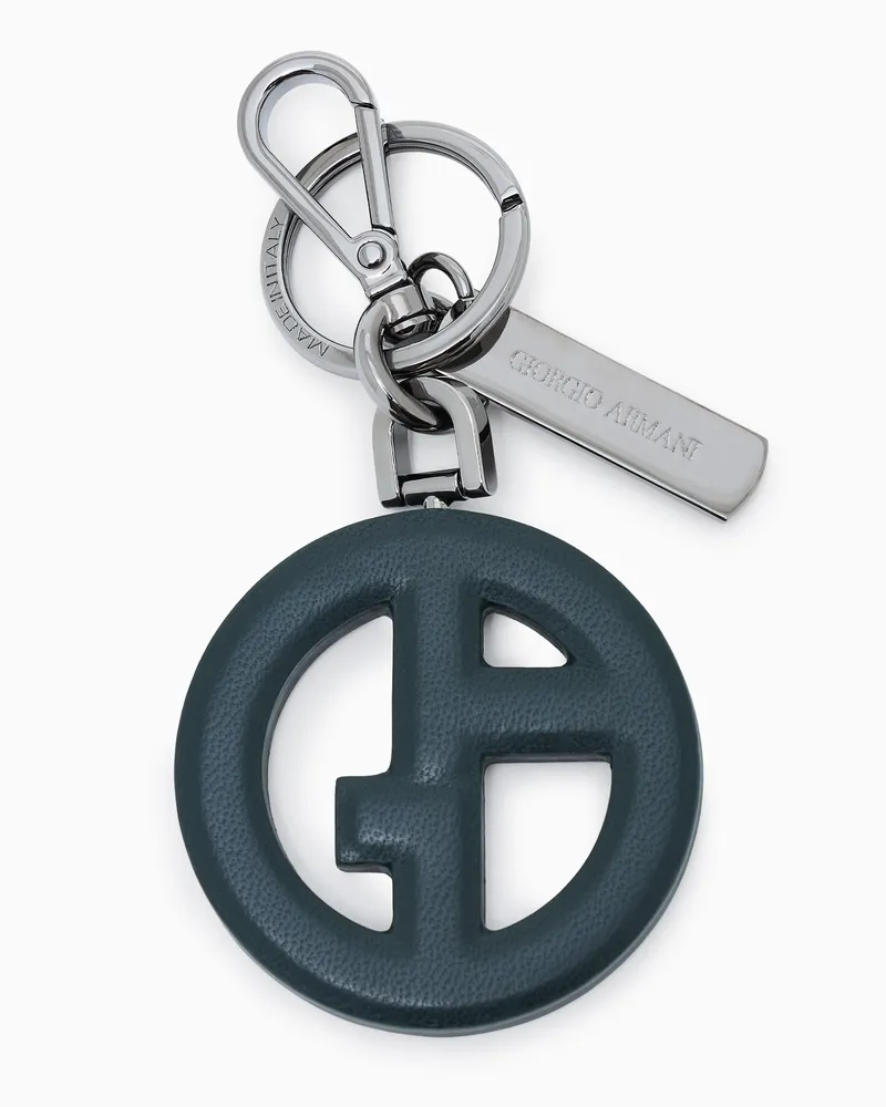 Giorgio Armani GA Logo-Schlüsselanhänger aus Nappa Grün