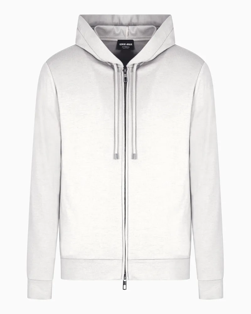 Giorgio Armani Sweatshirt mit Kapuze aus reinem Kaschmir Beige