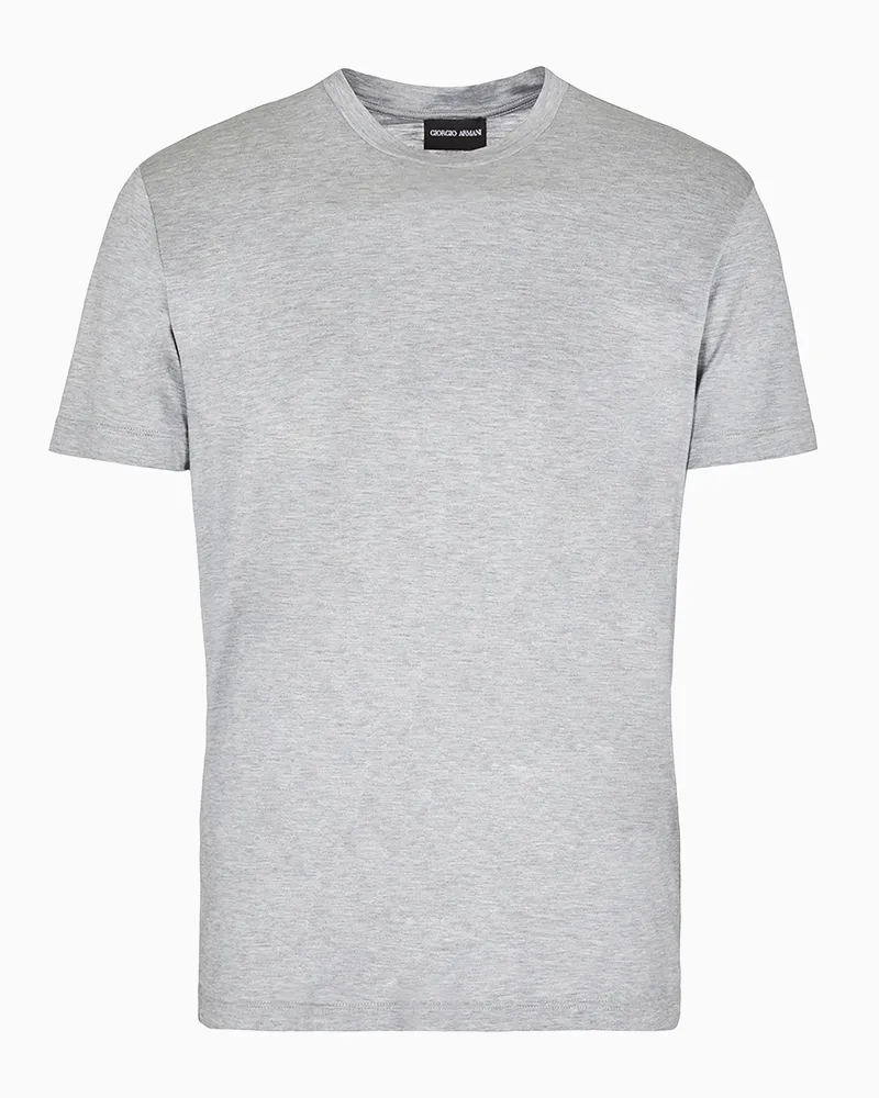 Giorgio Armani T-Shirt aus einem Seiden- und Baumwollgemisch Grau