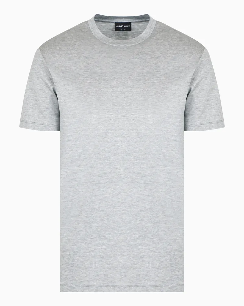 Giorgio Armani T-Shirt aus einem Seiden- und Baumwollgemisch Grau