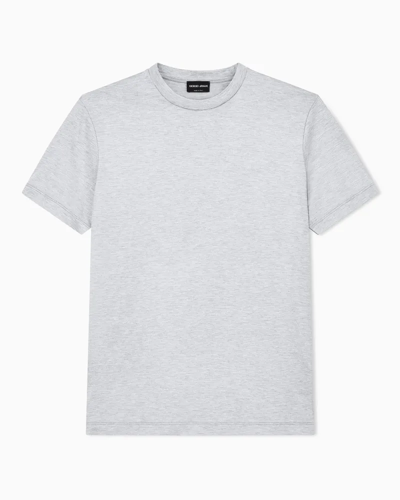 Giorgio Armani T-Shirt aus einem Seiden- und Baumwollgemisch Grau