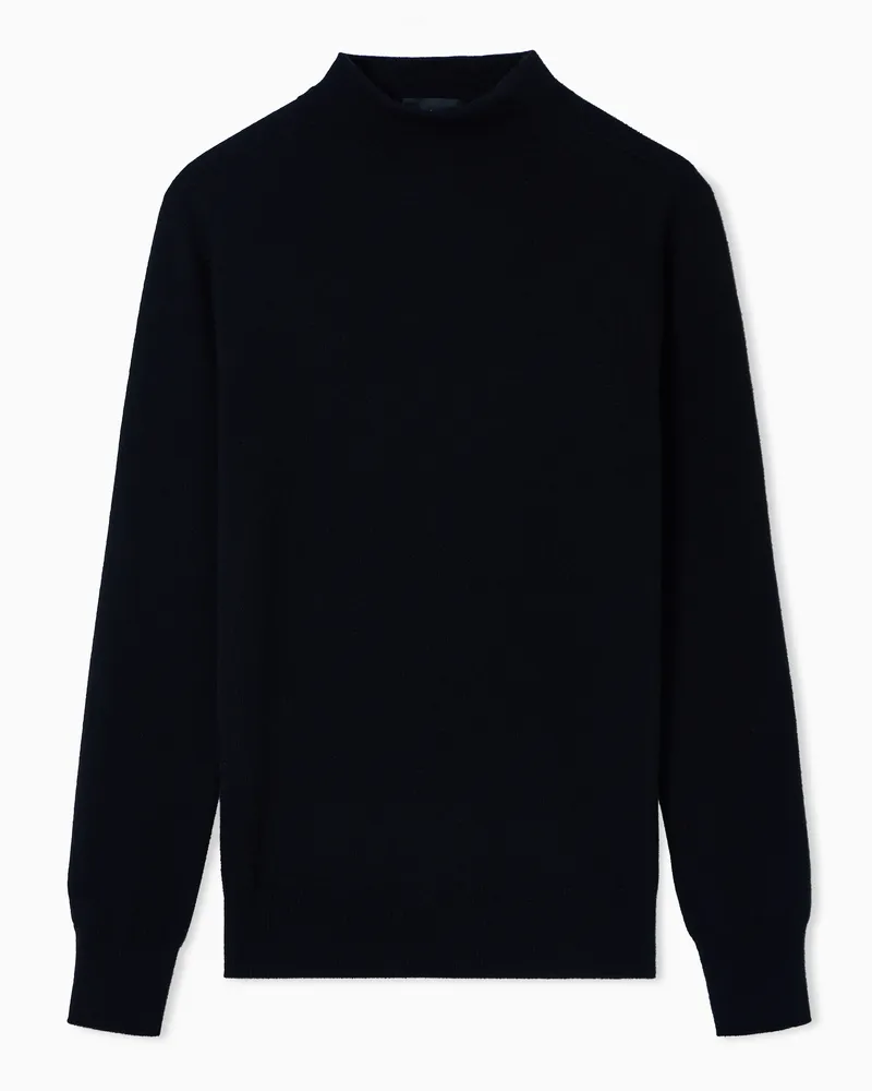 Giorgio Armani Pullover mit Stehkragen aus reinem Kaschmir Schwarz