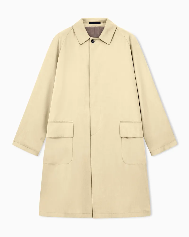 Giorgio Armani Trenchcoat aus Lyocell-Popeline mit klassischem Kragen Beige