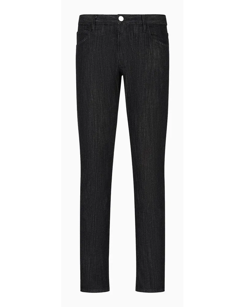 Giorgio Armani Five-pocket-hose In Slim Fit Aus Baumwolldenim Tiefschwarz