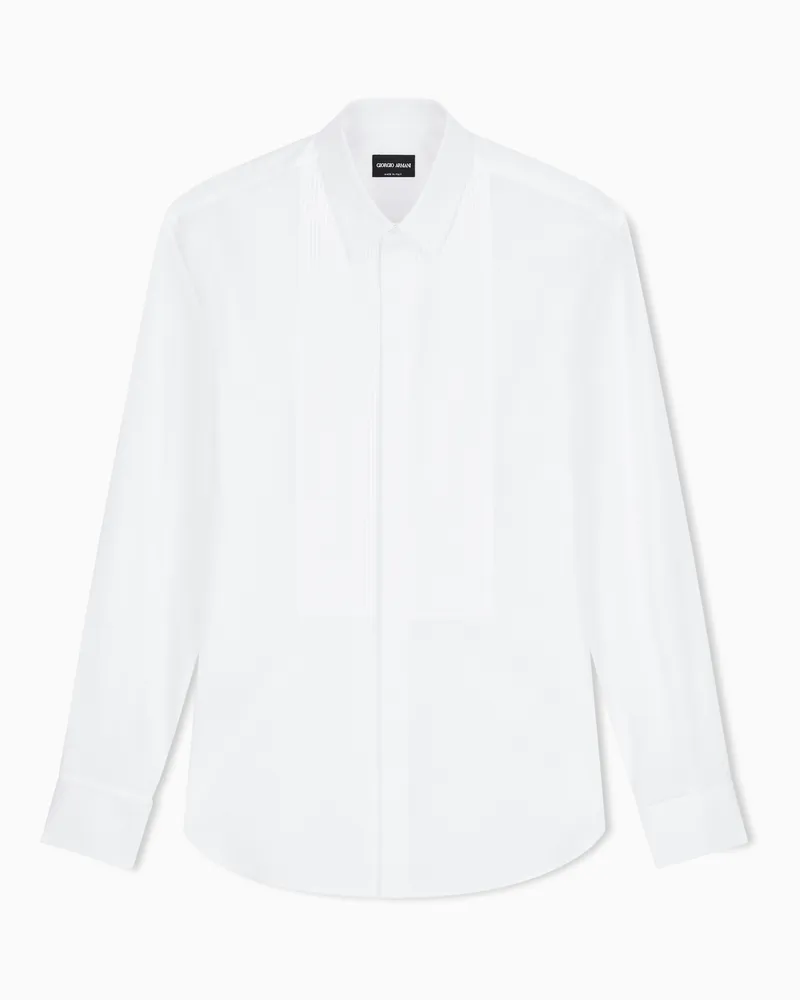 Giorgio Armani Smokinghemd mit plissiertem Detail Weiß