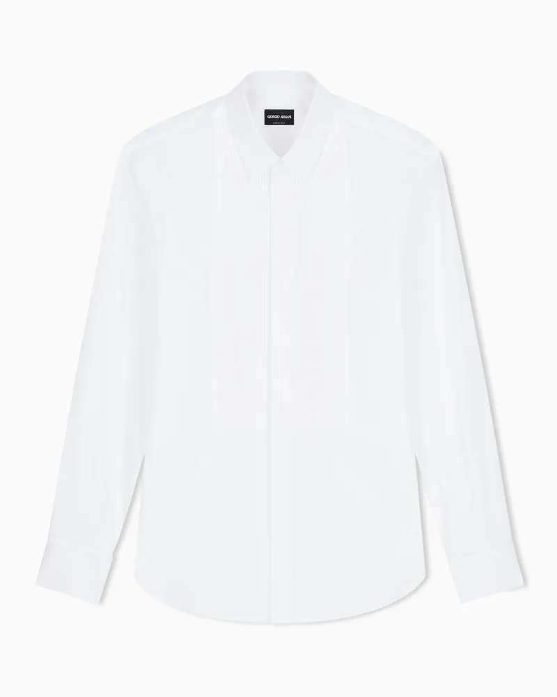 Giorgio Armani Smokinghemd mit plissiertem Detail Weiß