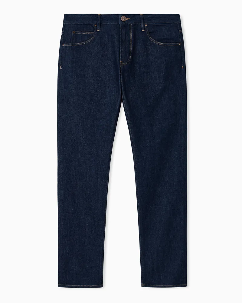 Giorgio Armani Five-Pocket-Hose in Slim Fit aus elastischem Baumwolldenim Blau