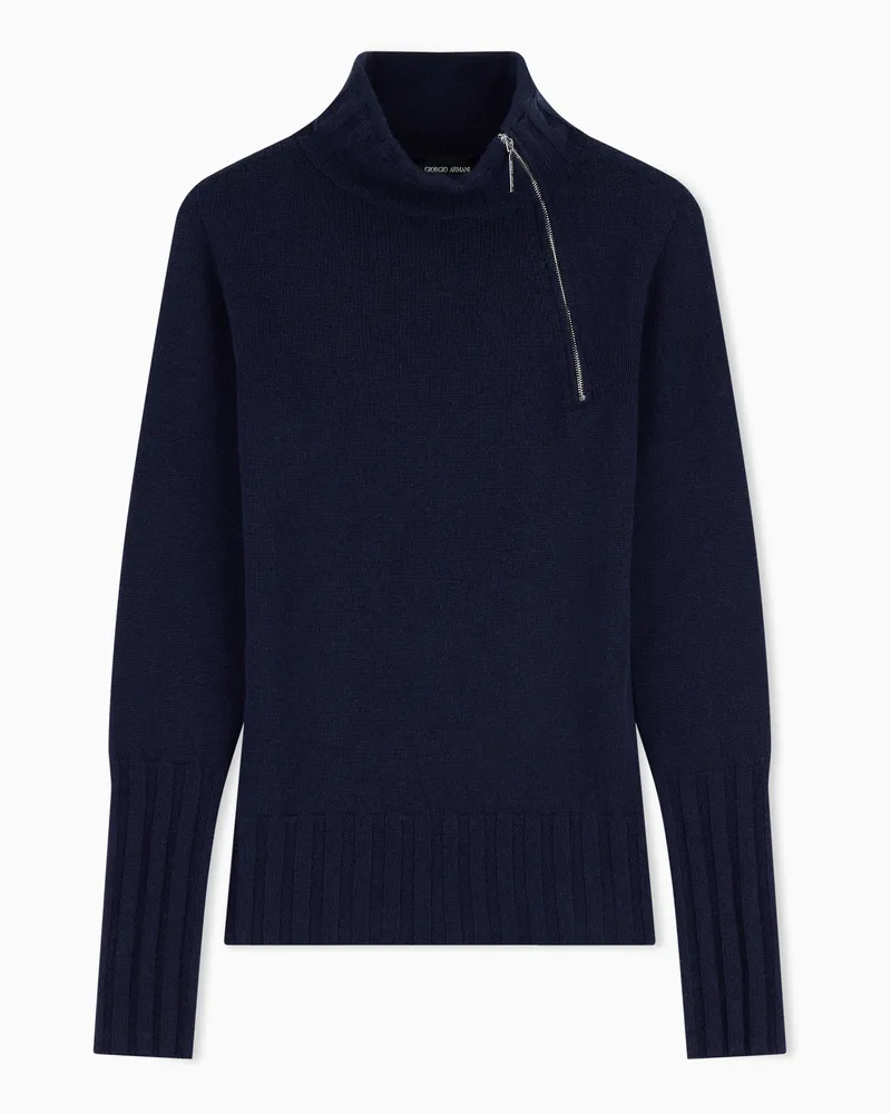 Giorgio Armani Kaschmir-Rollkragenpullover Marineblau