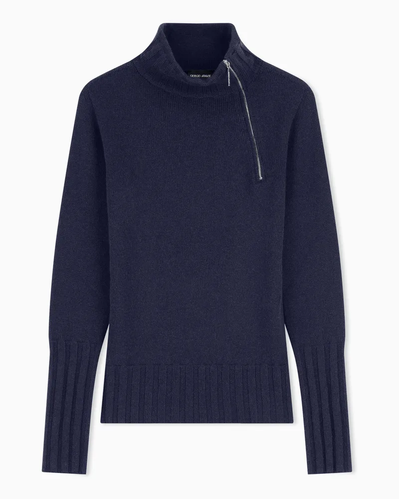 Giorgio Armani Kaschmir-Rollkragenpullover Marineblau