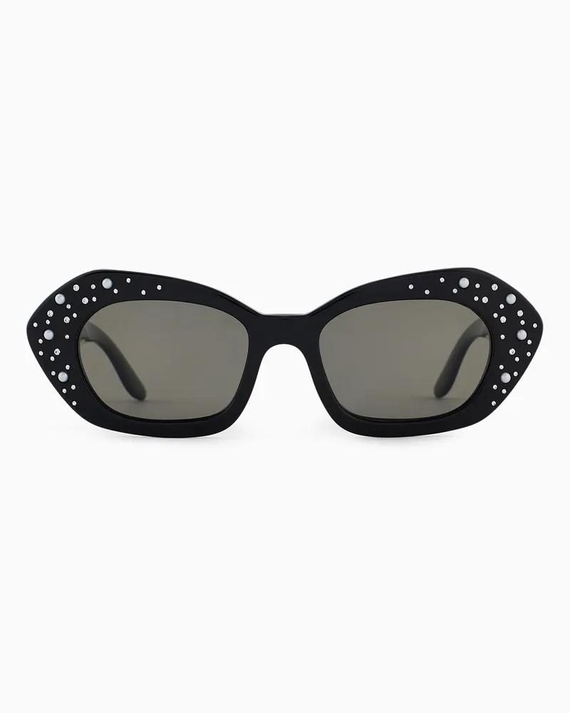Giorgio Armani Sonnenbrille für Damen mit eckiger Fassung Schwarz