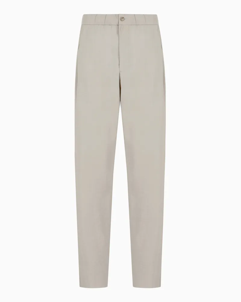 Giorgio Armani Hose mit einer Bundfalte aus gewaschenem Seidengemisch Grün