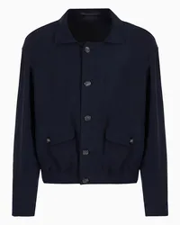 Giorgio Armani Asv Blouson Aus Cupro Nachtblau