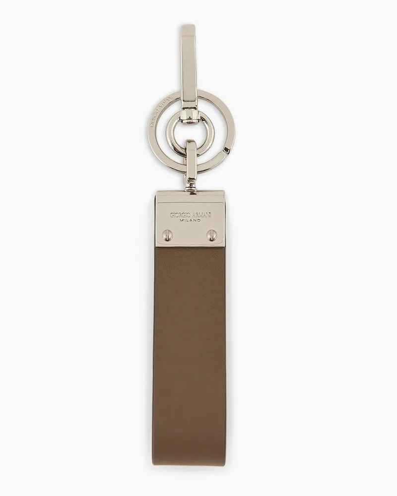 Giorgio Armani Schlüsselanhänger aus Leder Beige