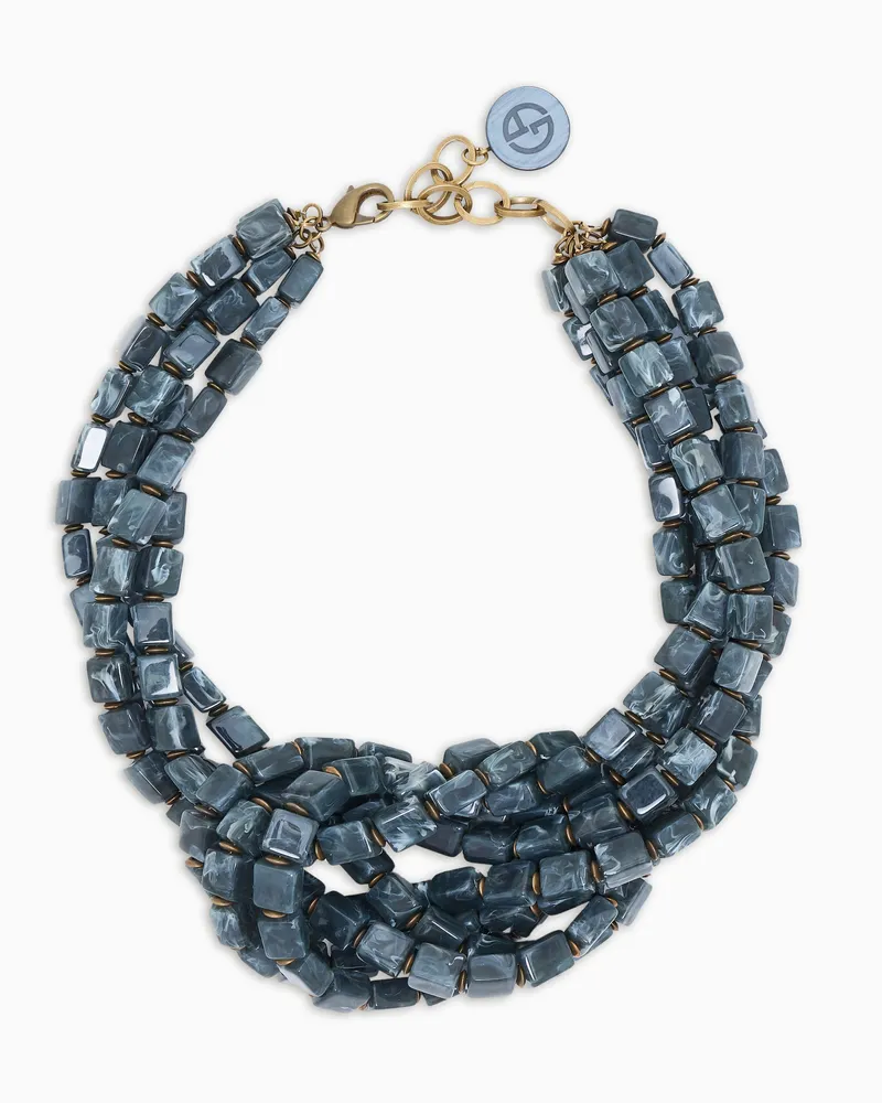 Giorgio Armani Mehrreihige geflochtene Kette aus Harz Grün