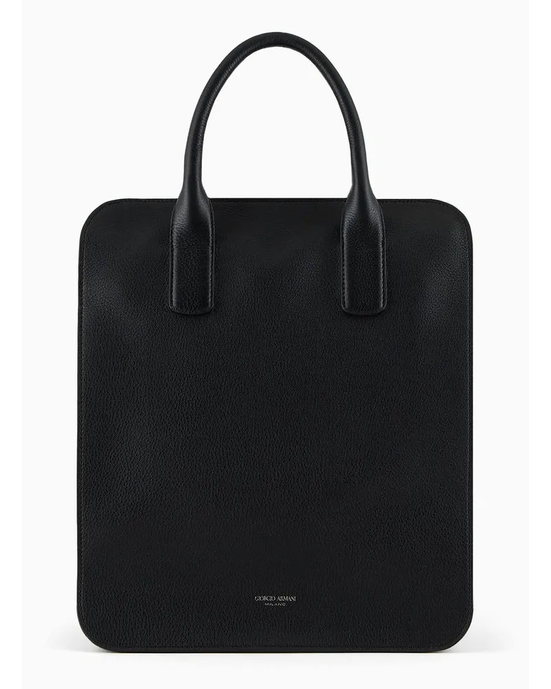 Giorgio Armani Shopper Aus Leder Schwarz