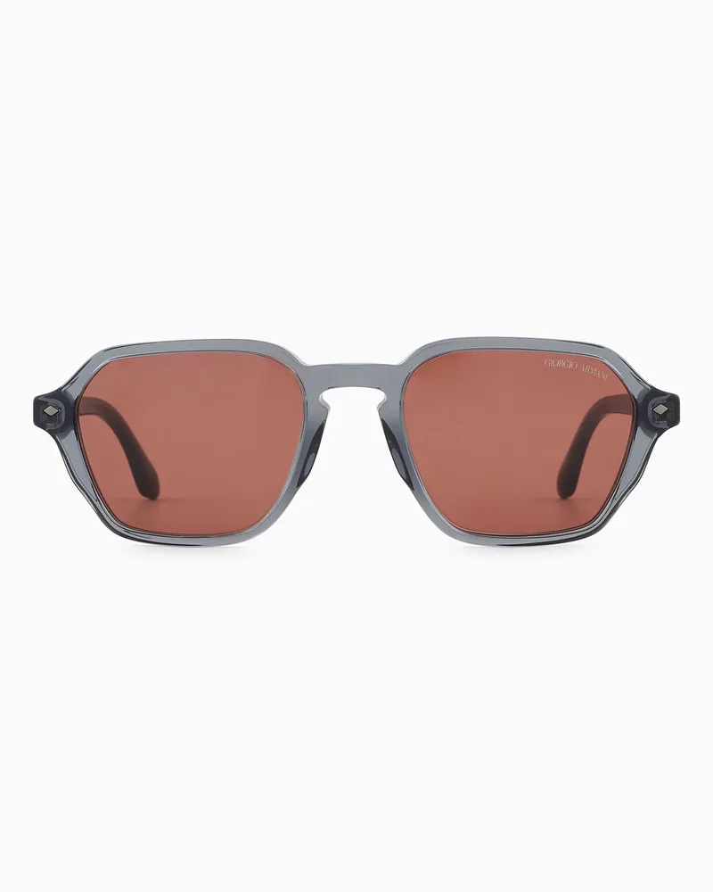 Giorgio Armani Eckige Sonnenbrille für Herren Grau